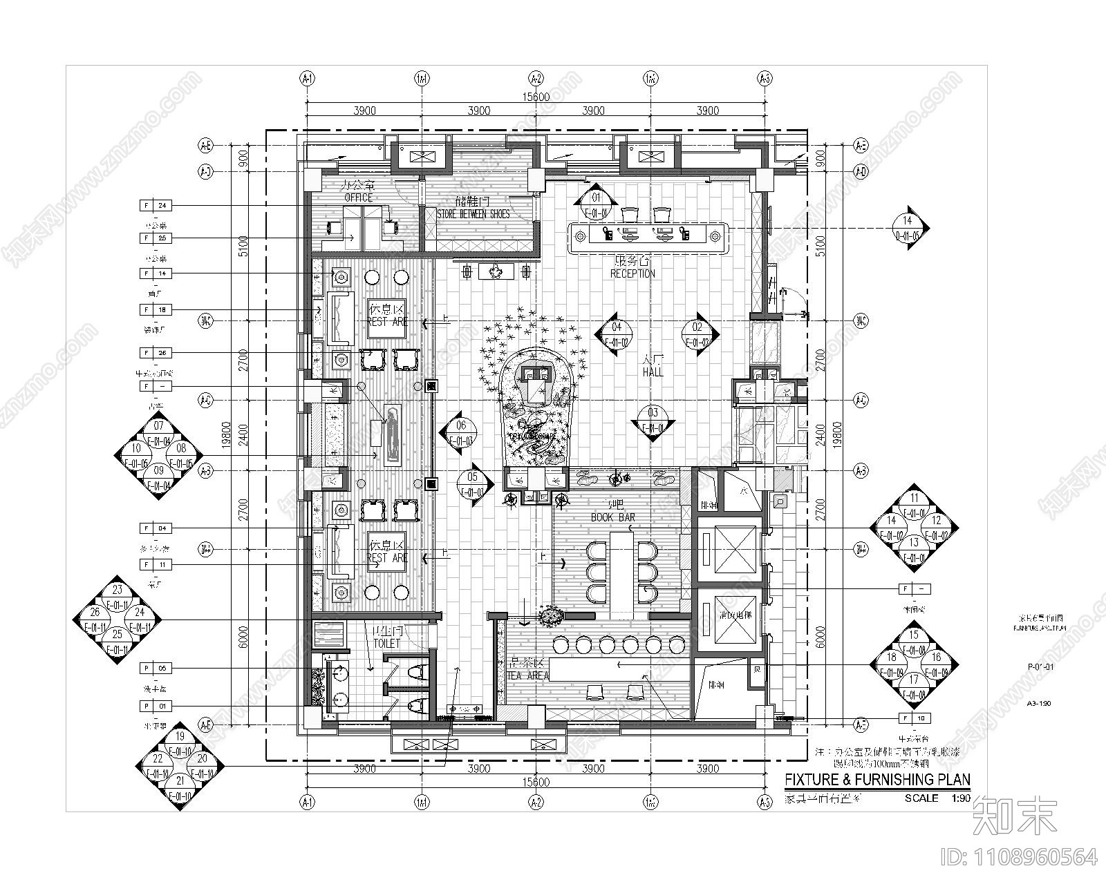 新中式cad施工图下载【ID:1108960564】