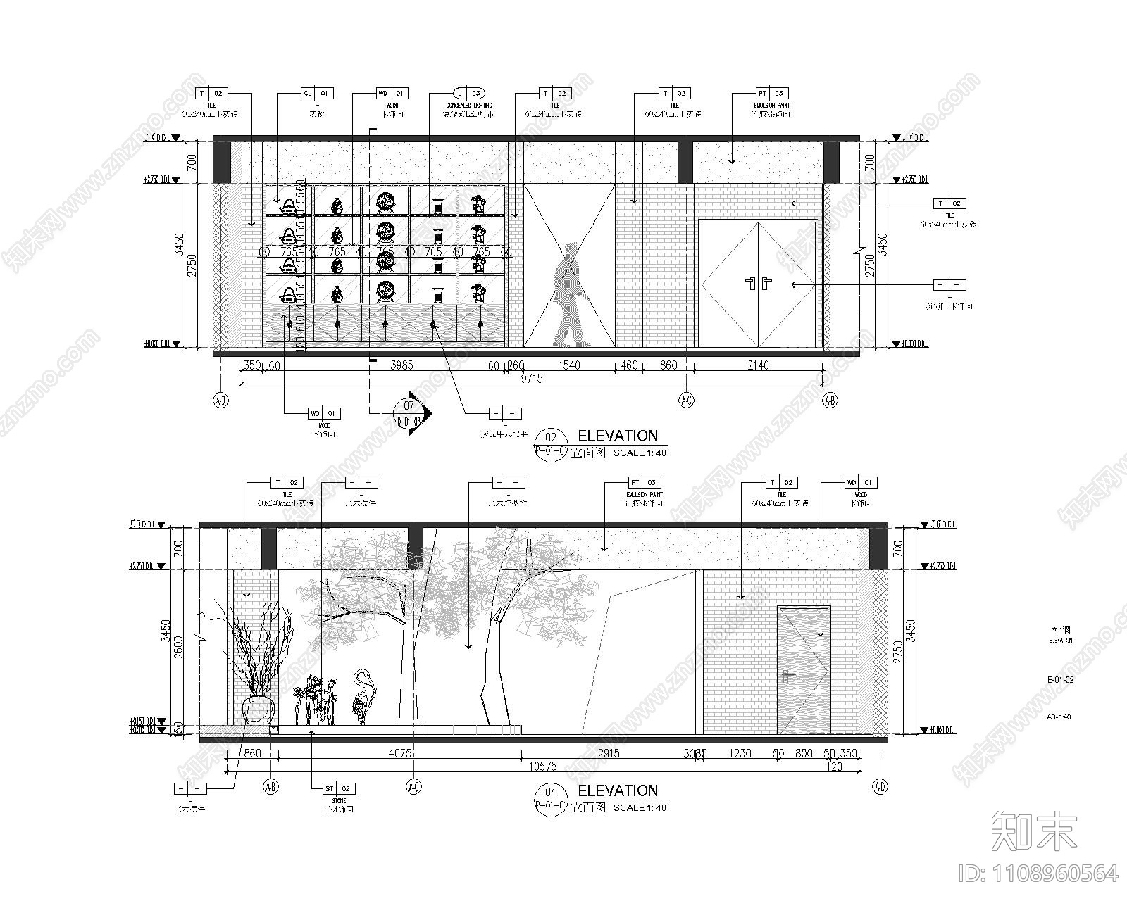 新中式cad施工图下载【ID:1108960564】