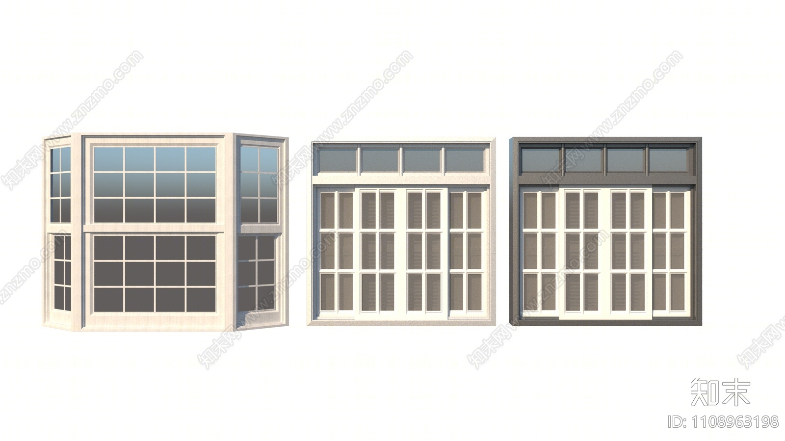 现代落地窗组合SU模型下载【ID:1108963198】