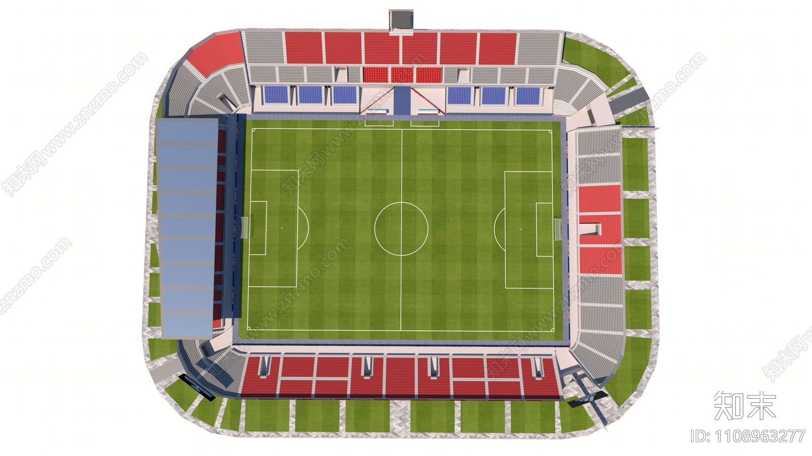 现代足球场SU模型下载【ID:1108963277】