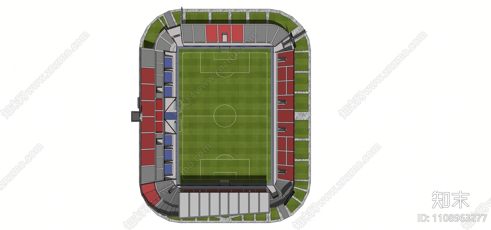 现代足球场SU模型下载【ID:1108963277】