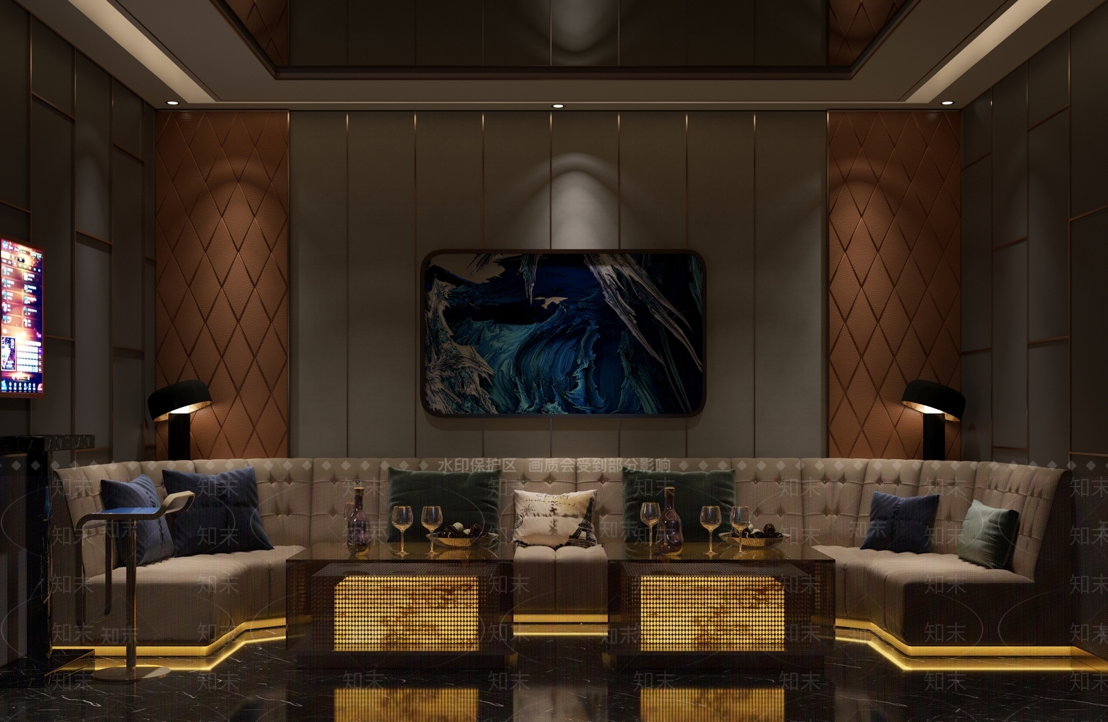 现代轻奢KTV包厢3D模型下载【ID:1108964456】