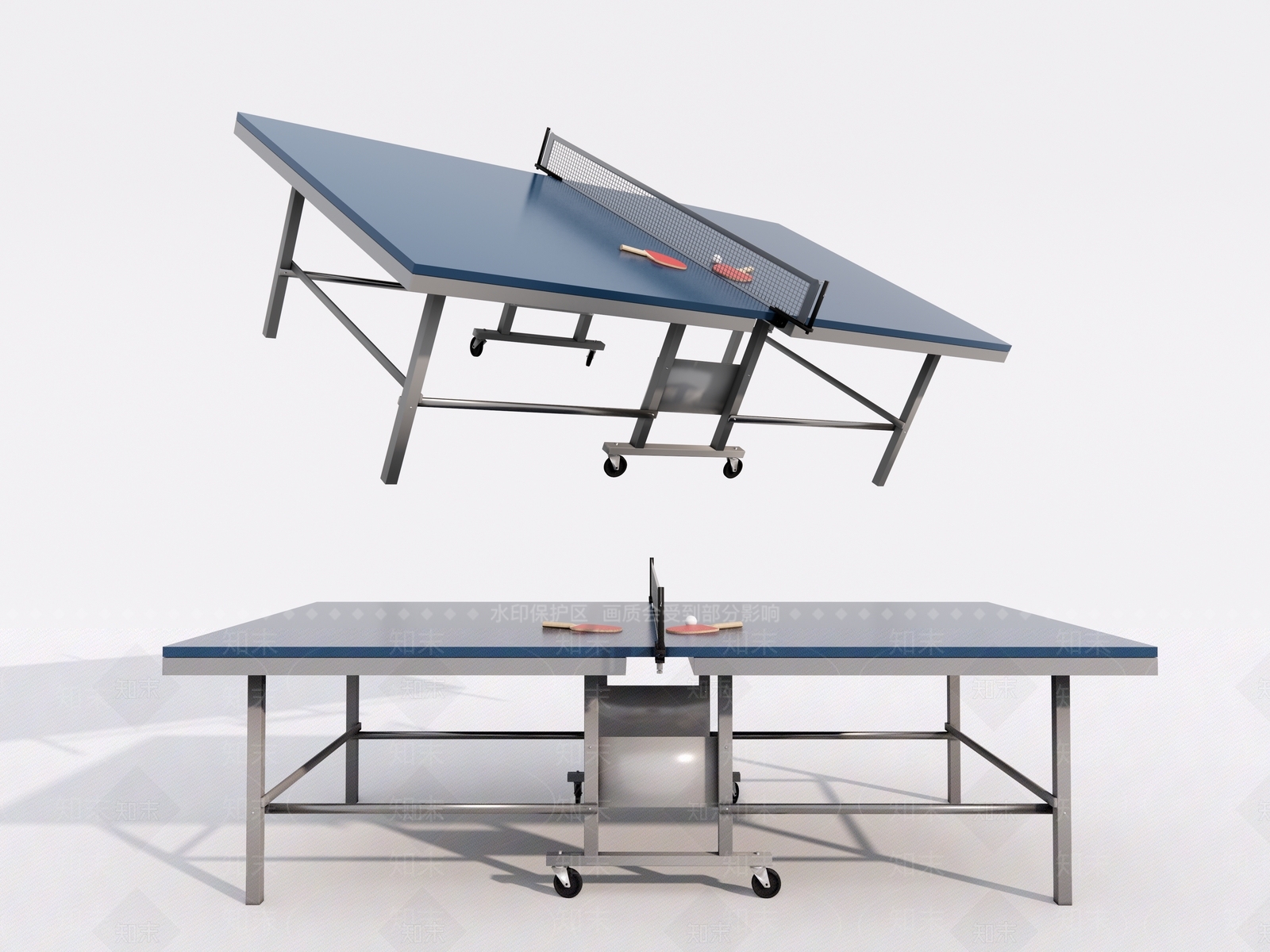 现代乒乓球桌SU模型下载【ID:1108968641】