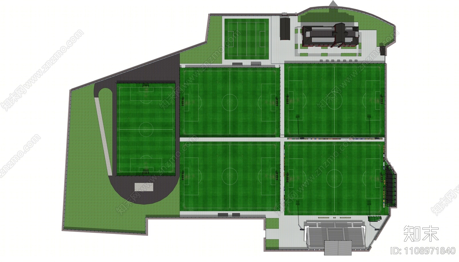 现代足球场SU模型下载【ID:1108971840】