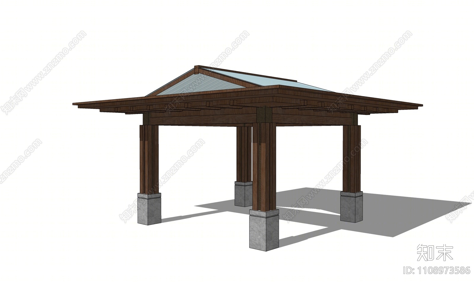新中式亭子SU模型下载【ID:1108973586】