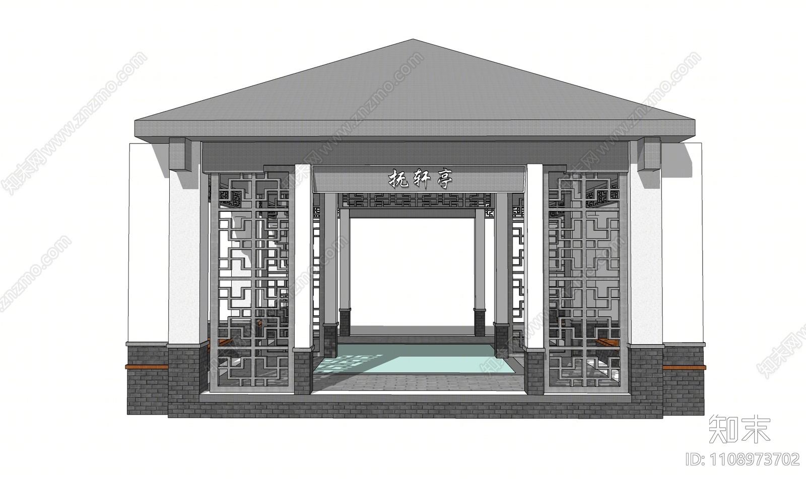 新中式景观亭SU模型下载【ID:1108973702】