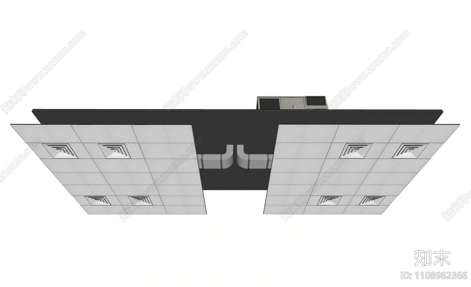 现代空调风管主机吊顶SU模型下载【ID:1108982366】