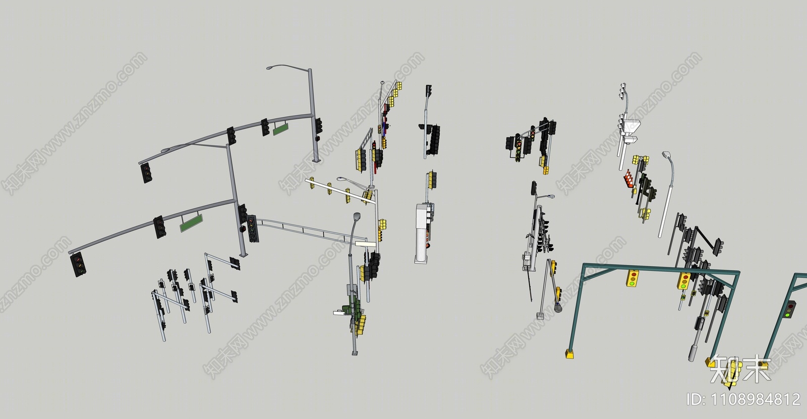 现代交通红绿灯SU模型下载【ID:1108984812】
