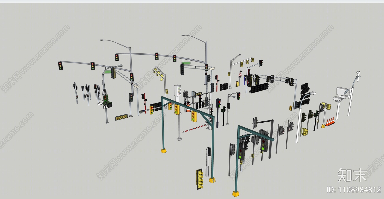 现代交通红绿灯SU模型下载【ID:1108984812】