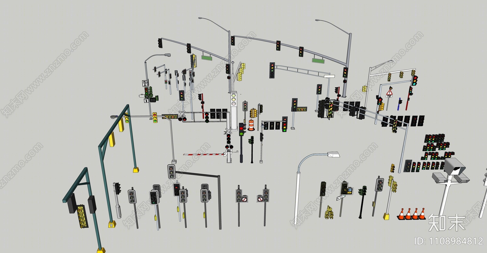 现代交通红绿灯SU模型下载【ID:1108984812】
