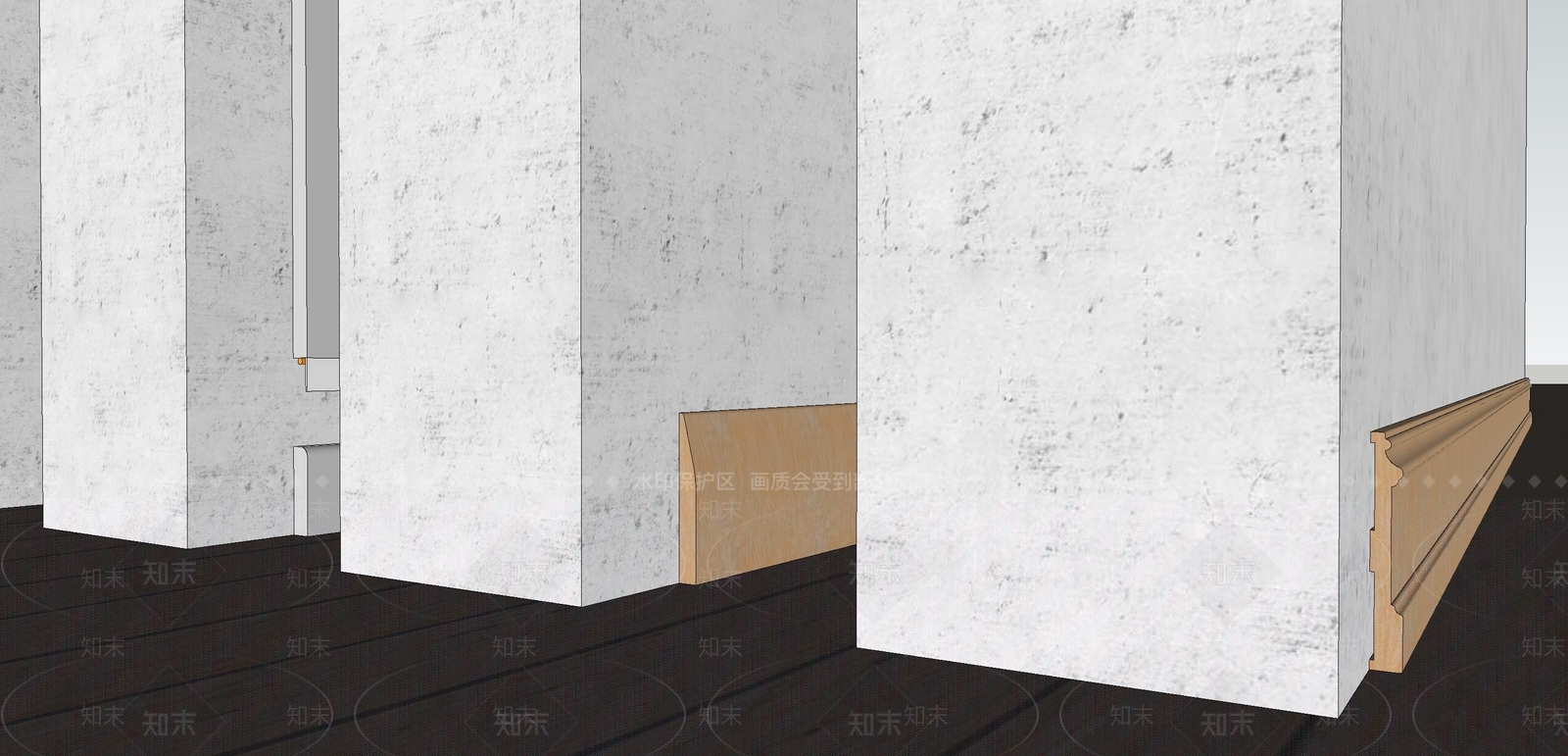 现代踢脚线SU模型下载【ID:1108986779】