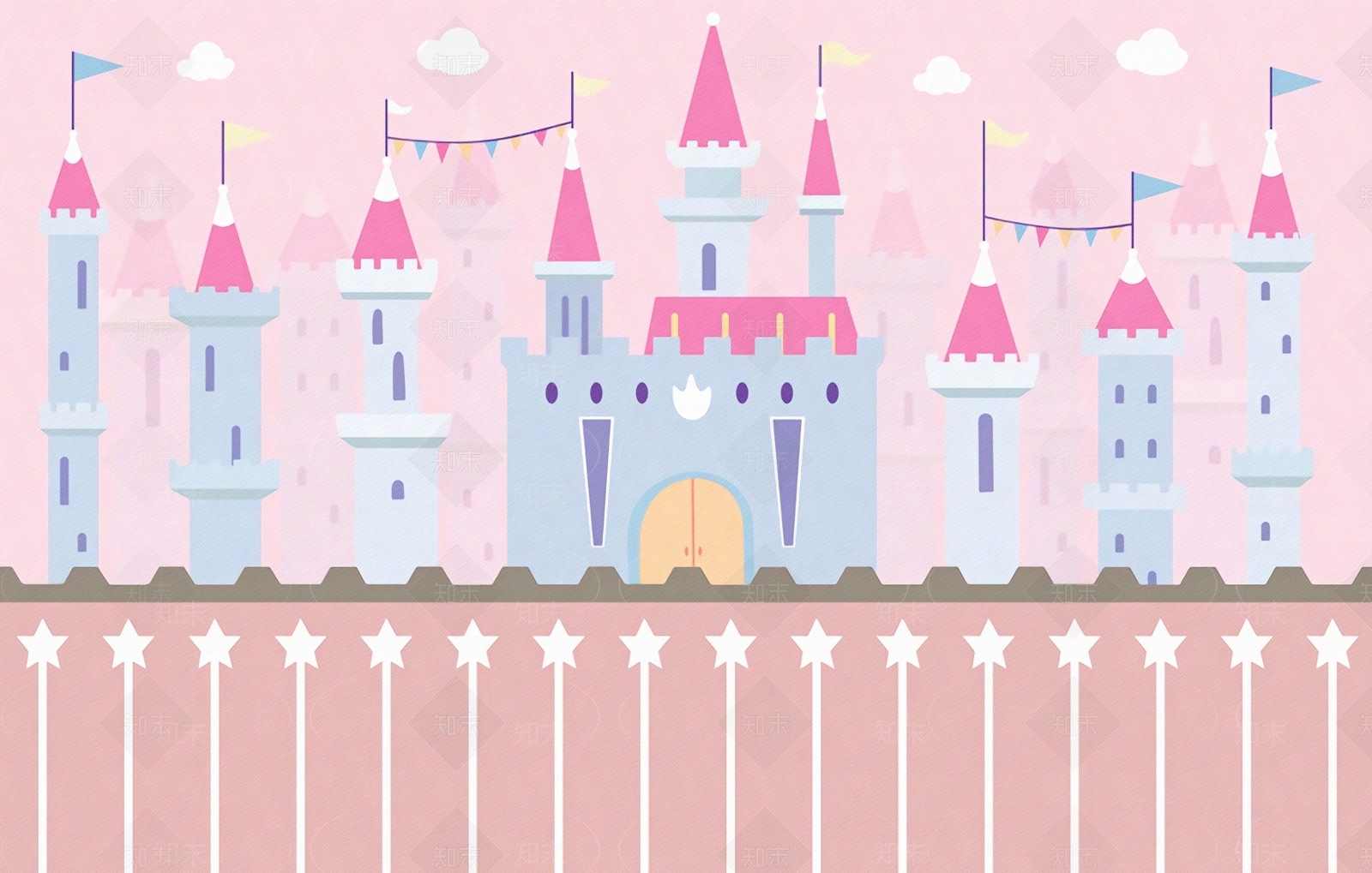 卡通儿童建筑壁画贴图下载【ID:1108987774】