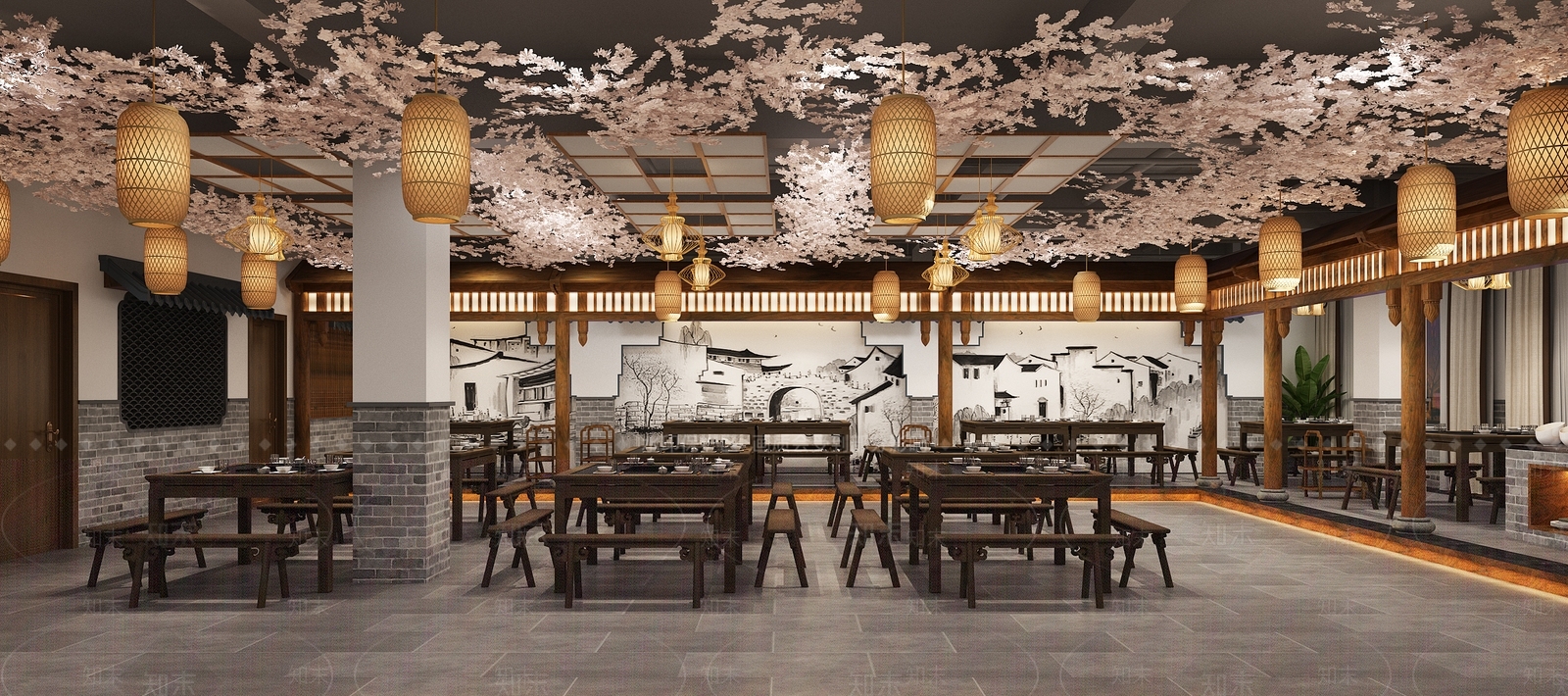 新中式火锅店3D模型下载【ID:1108989196】