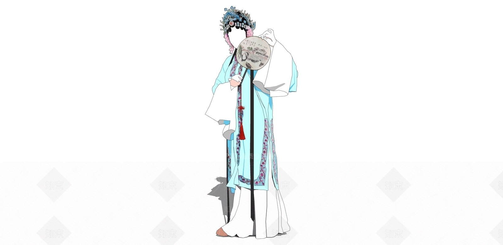 2D中式京剧美女SU模型下载【ID:1108994797】