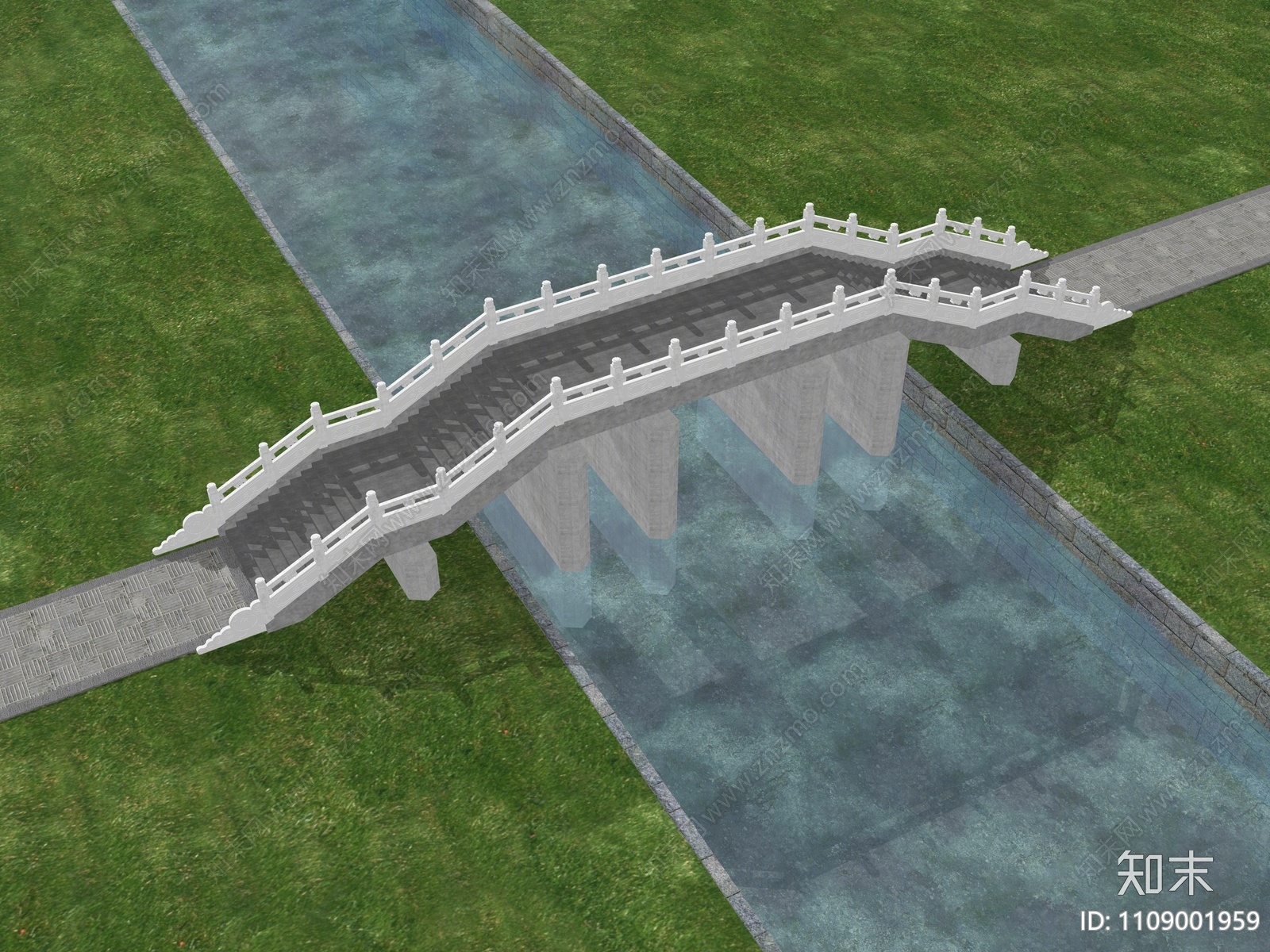中式景观桥SU模型下载【ID:1109001959】