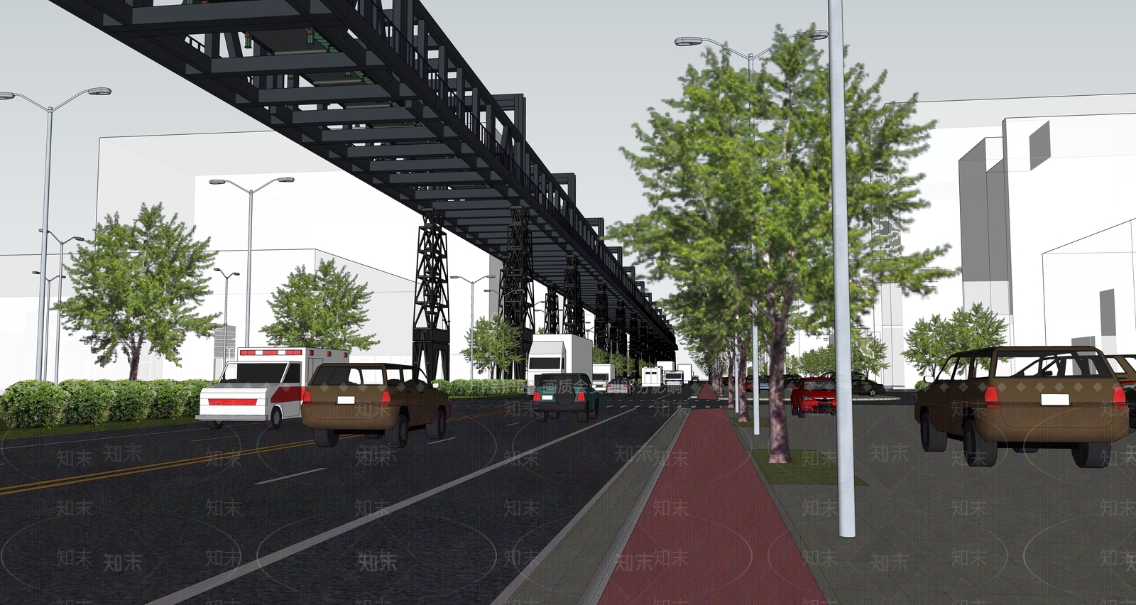 现代道路SU模型下载【ID:1109003898】