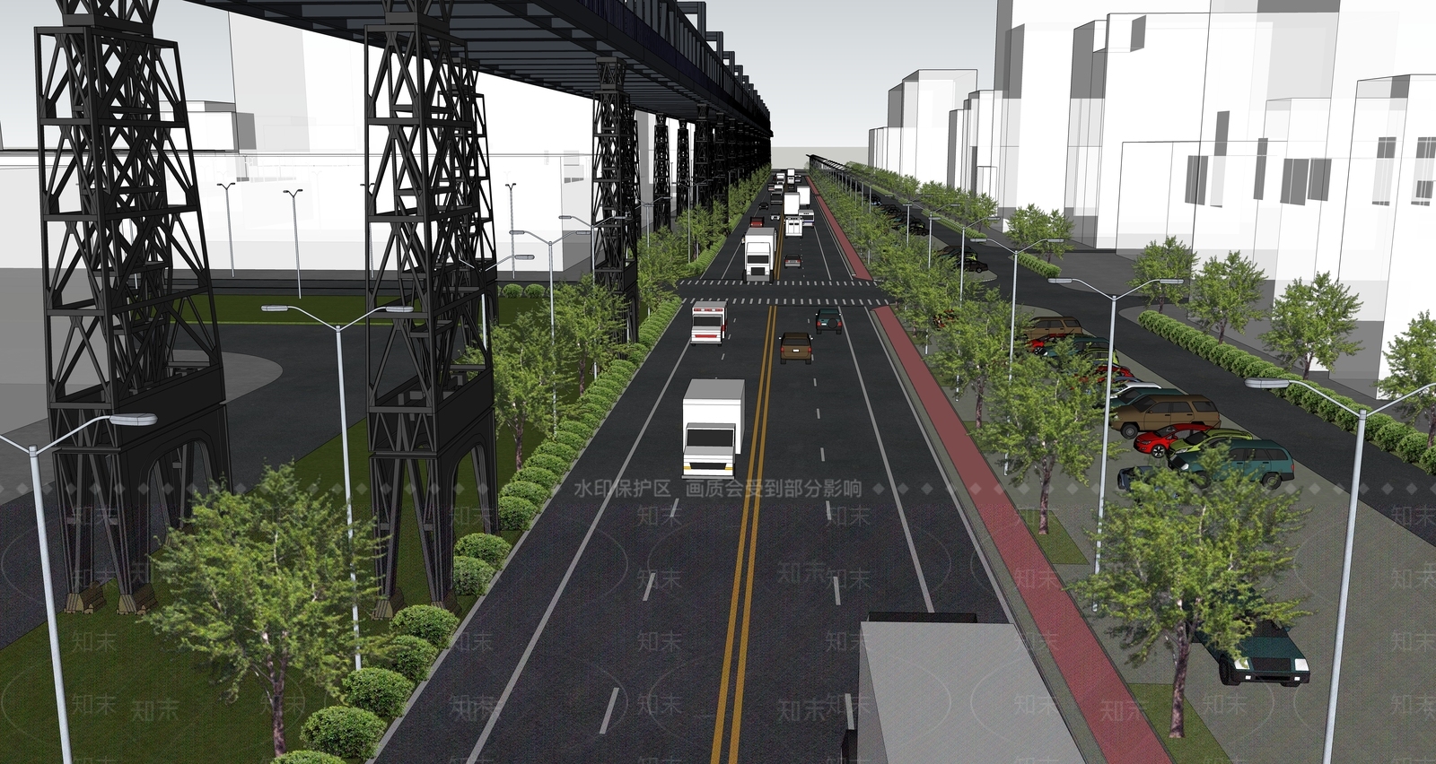 现代道路SU模型下载【ID:1109003898】