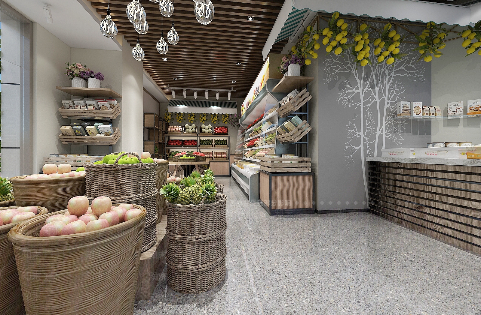 现代水果店3D模型下载【ID:1109004628】