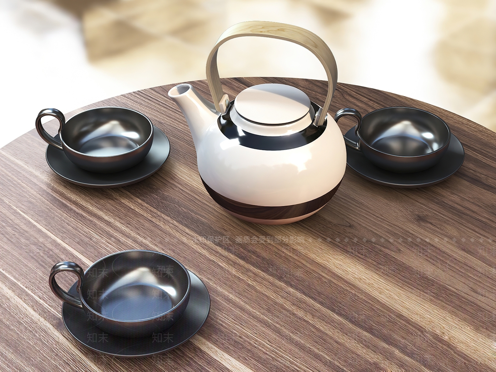 现代茶具SU模型下载【ID:1109006710】