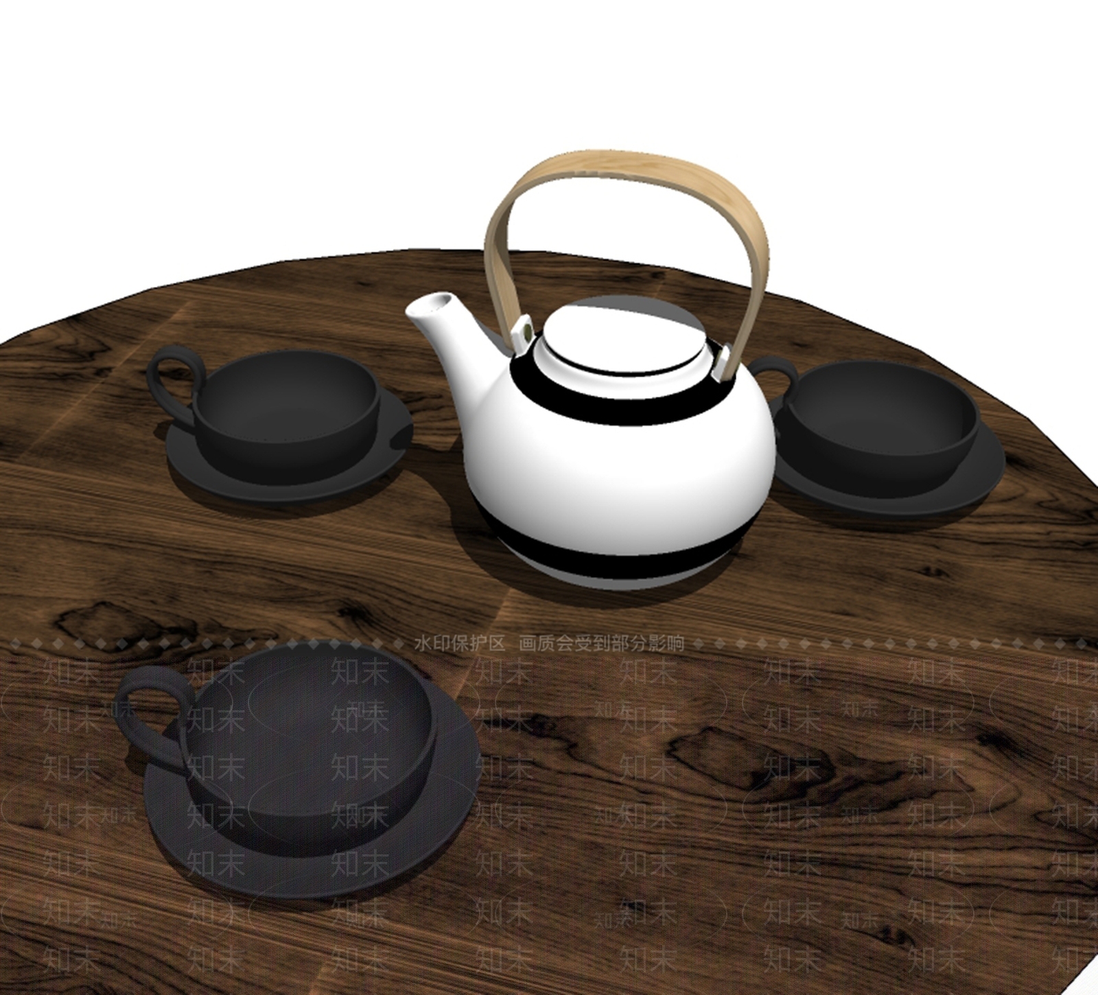 现代茶具SU模型下载【ID:1109006710】