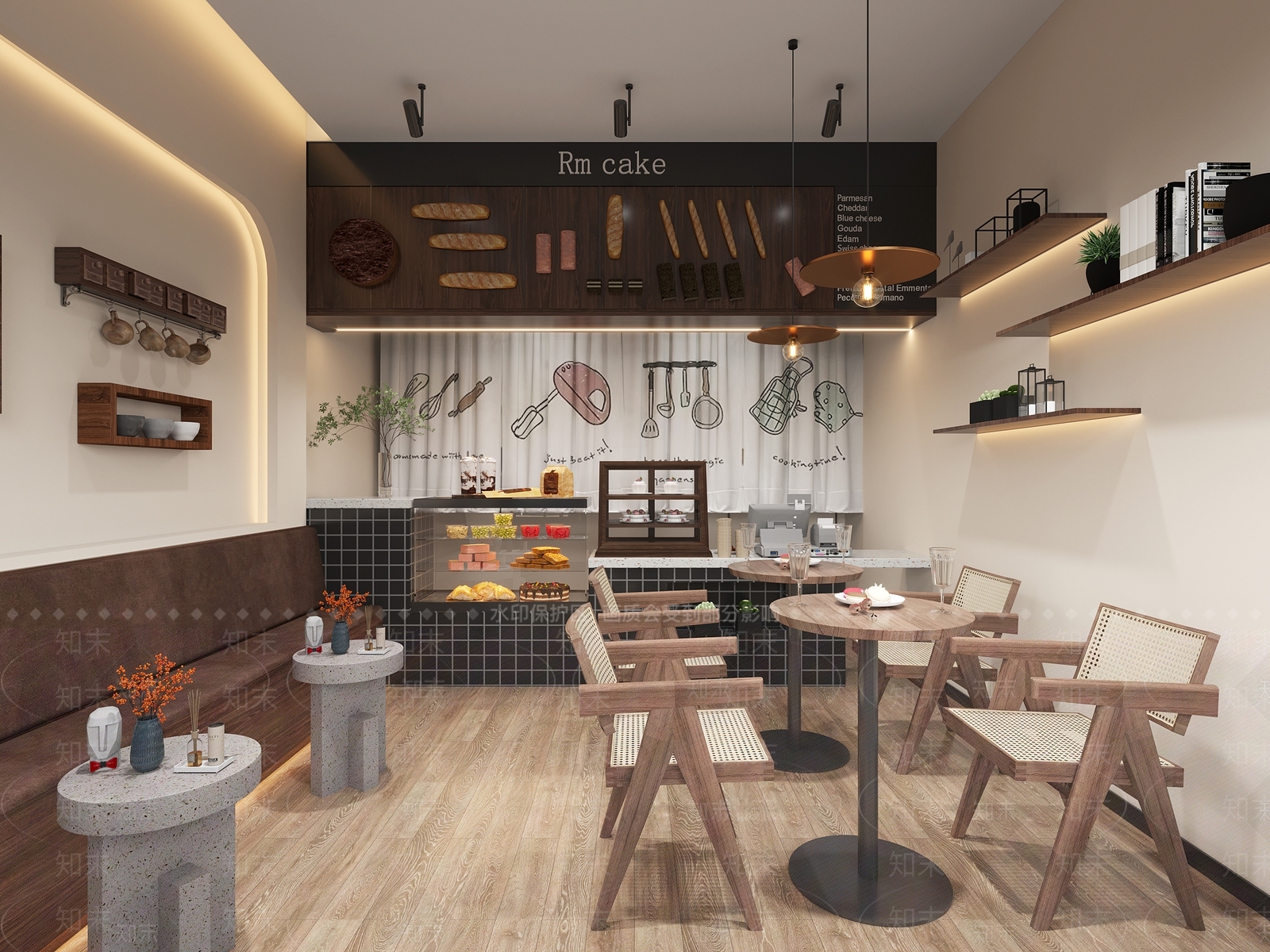 现代甜品面包店3D模型下载【ID:1109010233】