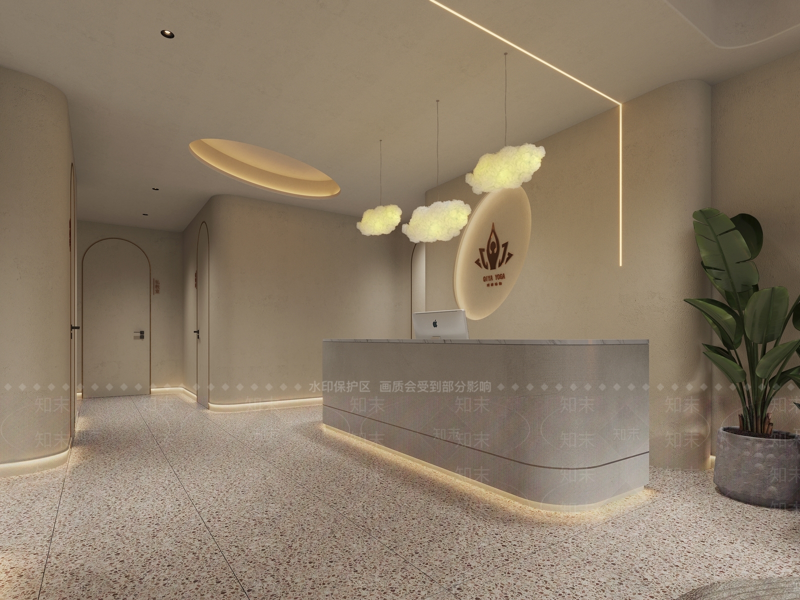 侘寂瑜伽店大厅3D模型下载【ID:1109011898】