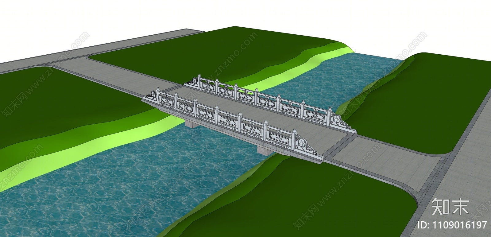 新中式景观桥SU模型下载【ID:1109016197】