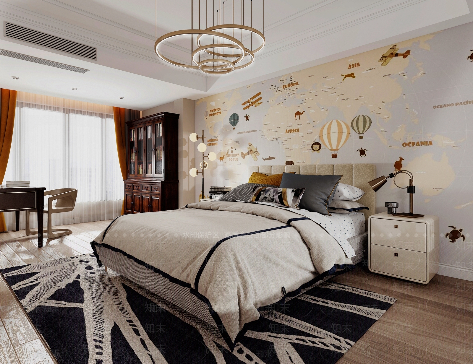 美式男孩儿童房3D模型下载【ID:1109017606】