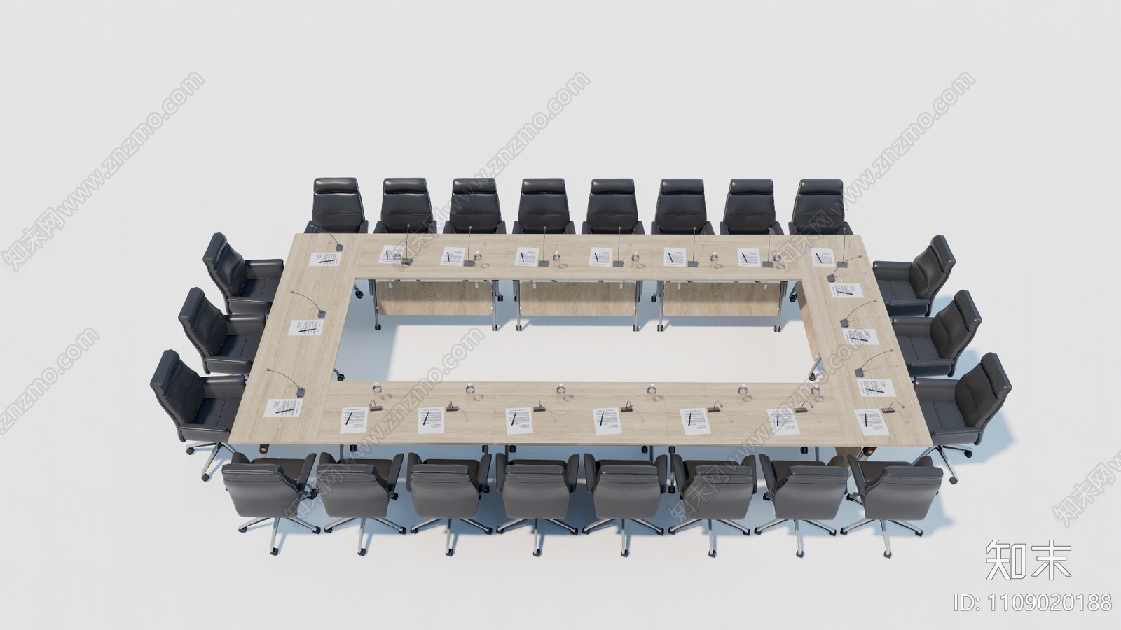 现代办公会议桌SU模型下载【ID:1109020188】