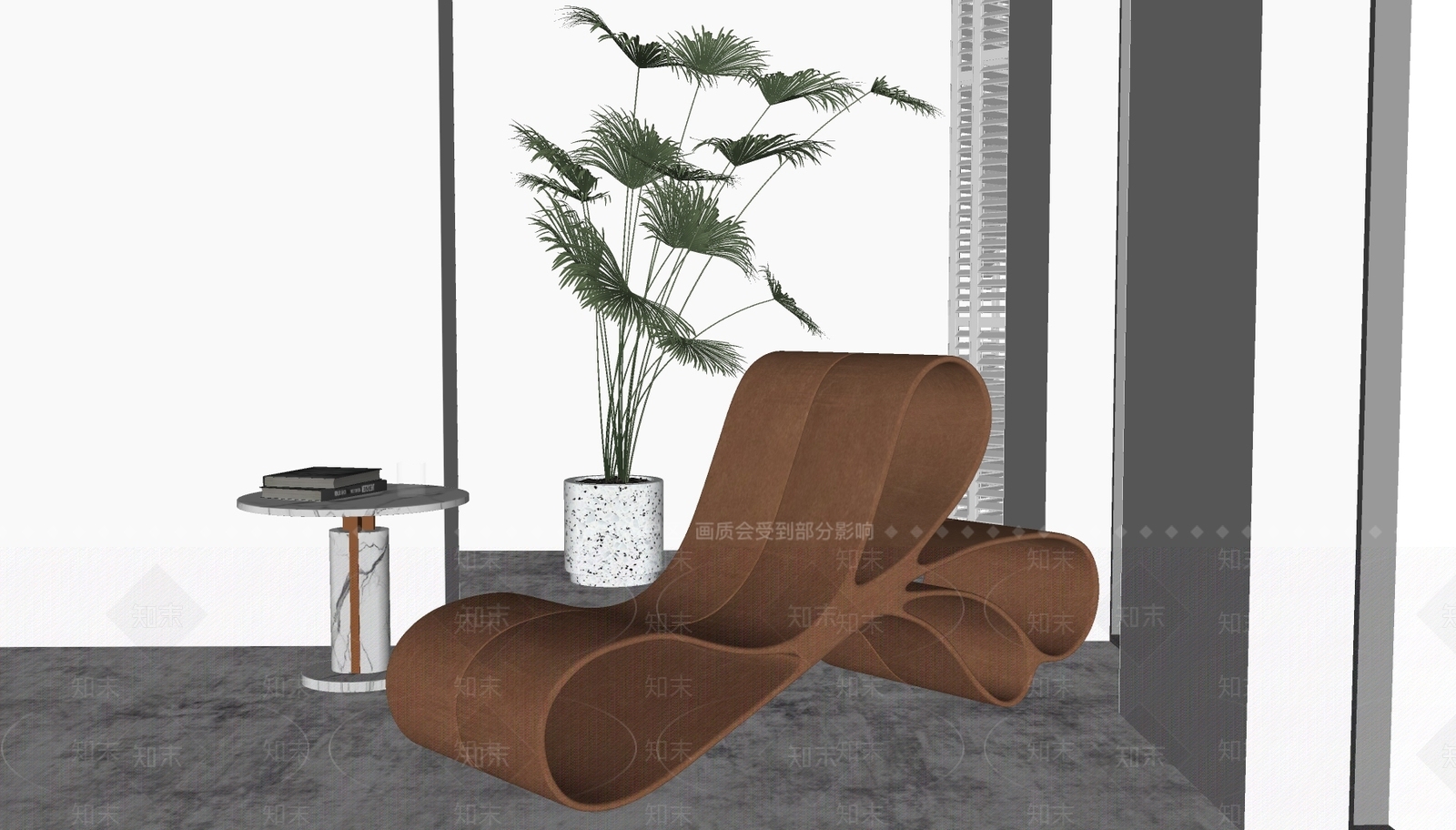 现代躺椅SU模型下载【ID:1109021531】