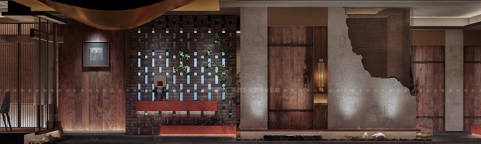 新中式酒店餐厅3D模型下载【ID:1221491587】
