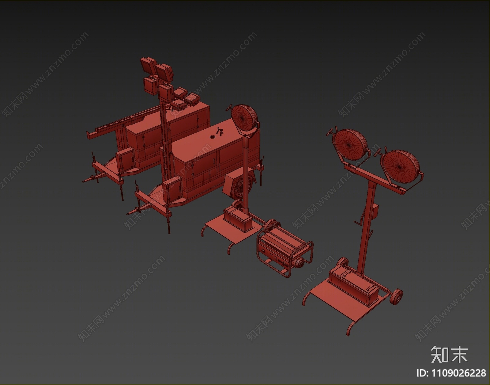 现代移动照明车3D模型下载【ID:1109026228】