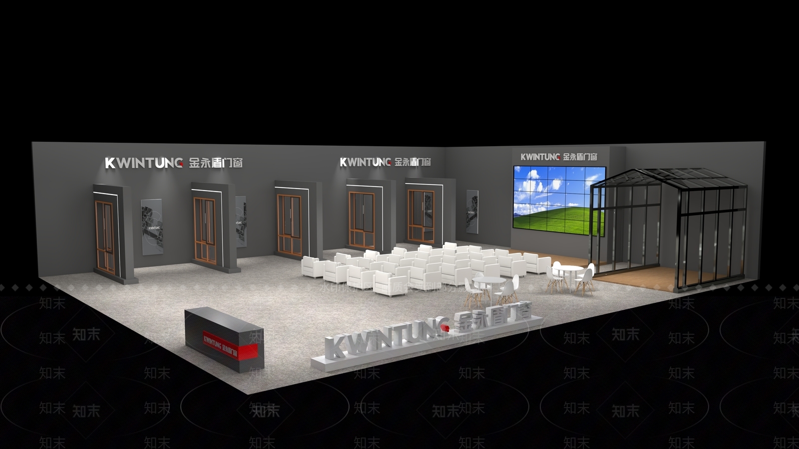 现代门窗展位展厅SU模型下载【ID:1109028942】