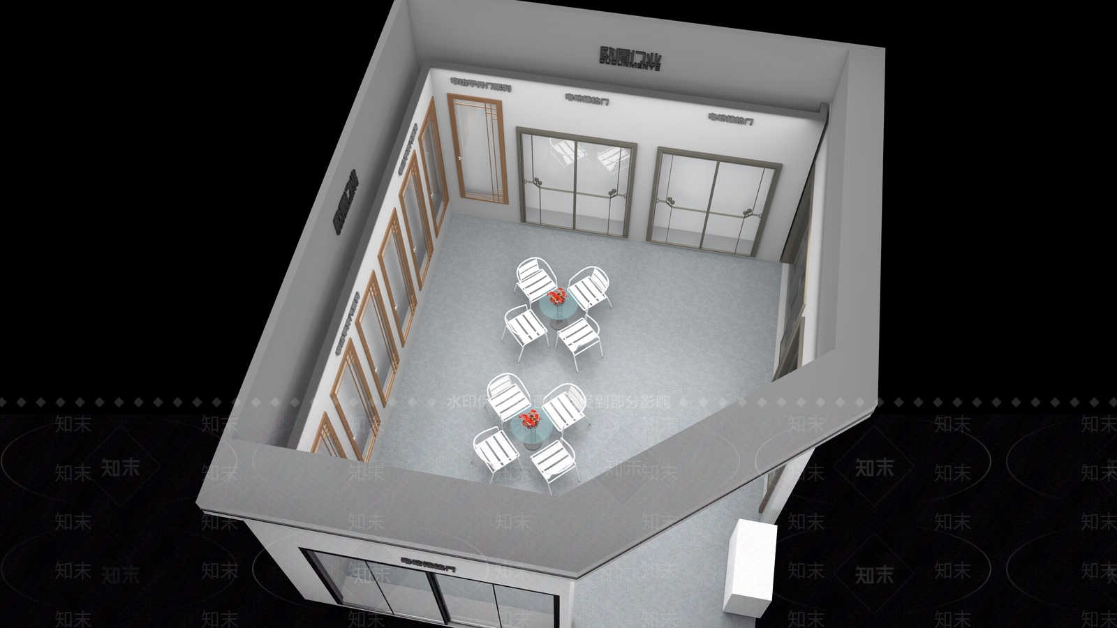 现代门窗展位展厅SU模型下载【ID:1109029060】