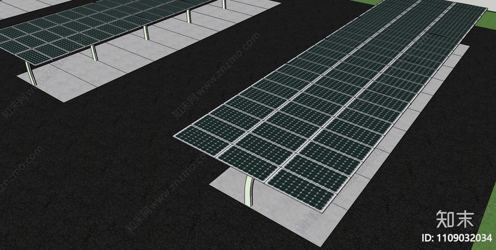 现代光伏停车场SU模型下载【ID:1109032034】