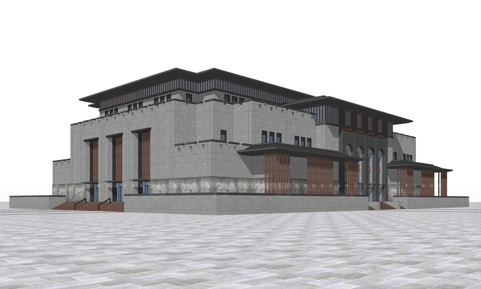 新中式历史博物馆SU模型下载【ID:1109039653】