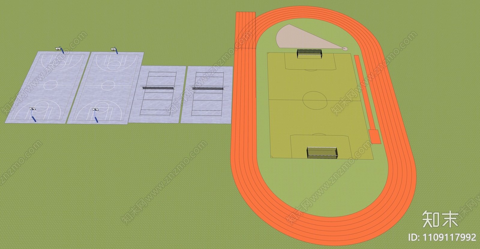 现代足球场SU模型下载【ID:1109117992】