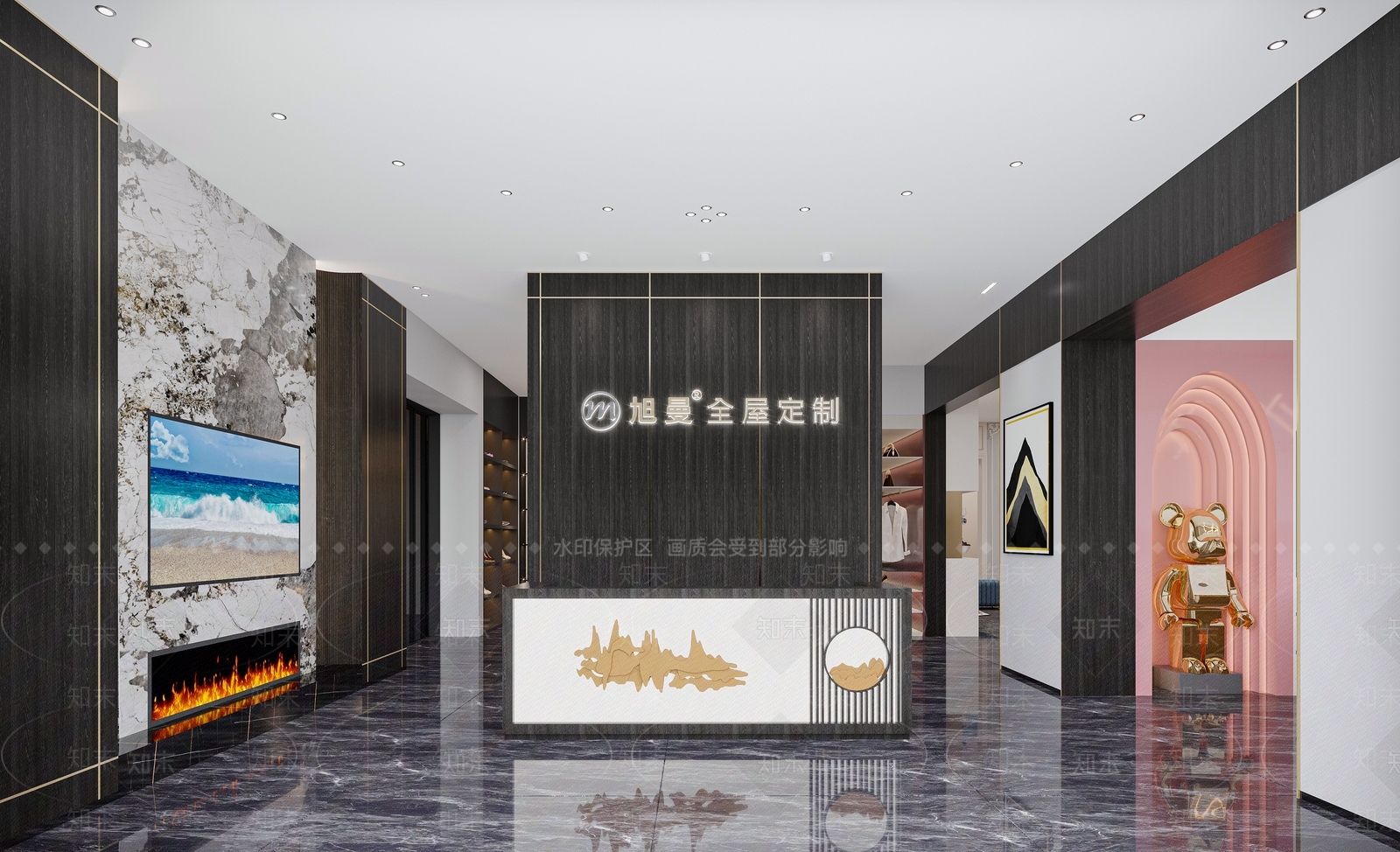 现代前台3D模型下载【ID:1109057983】