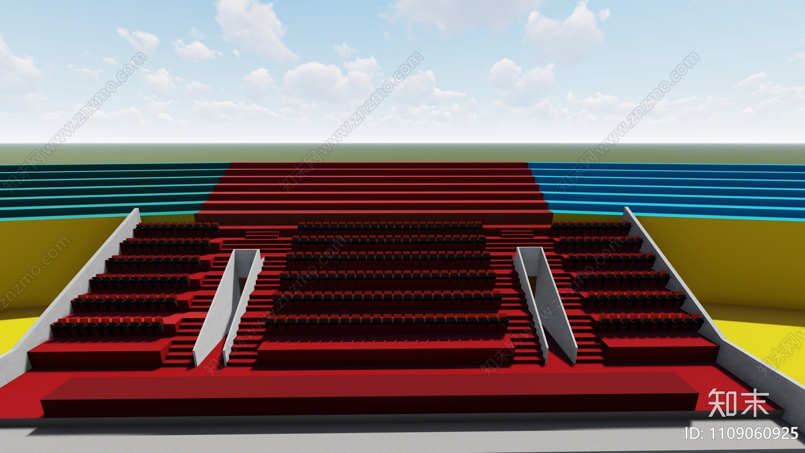 现代体育看台SU模型下载【ID:1109060925】