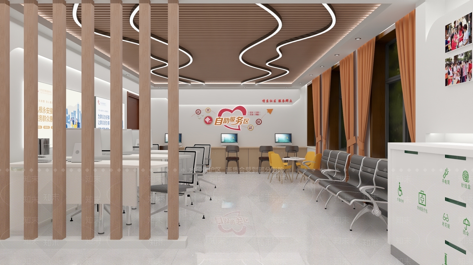 现代办事大厅SU模型下载【ID:1109072786】