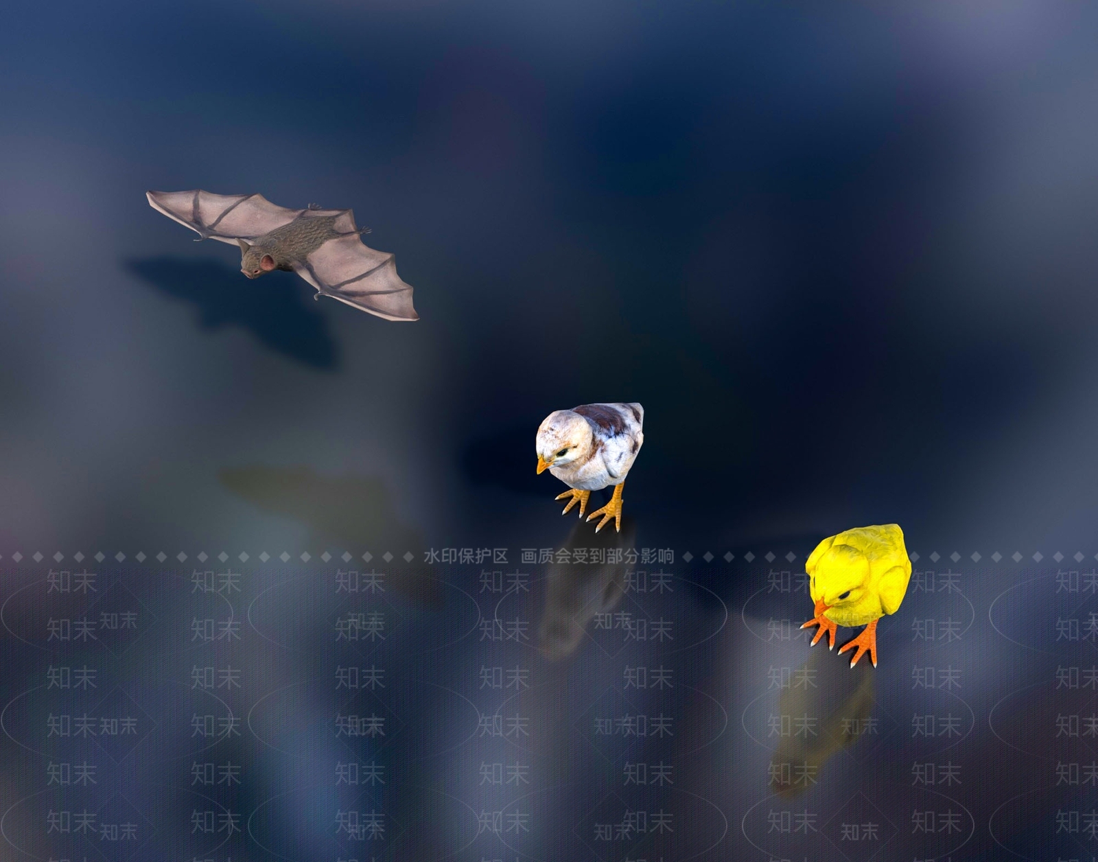 现代蝙蝠3D模型下载【ID:1109081400】
