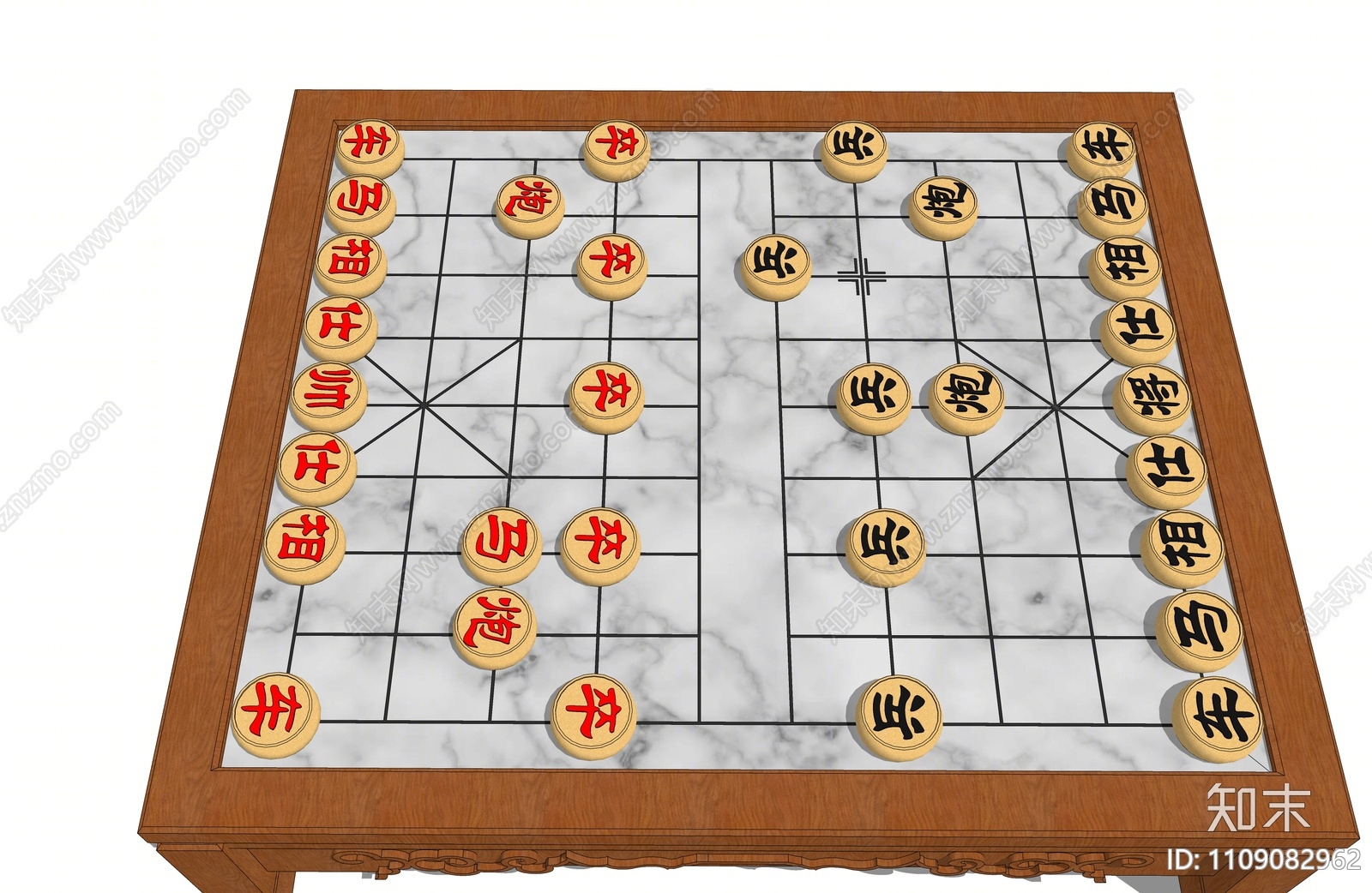 中式棋牌桌SU模型下载【ID:1109082962】