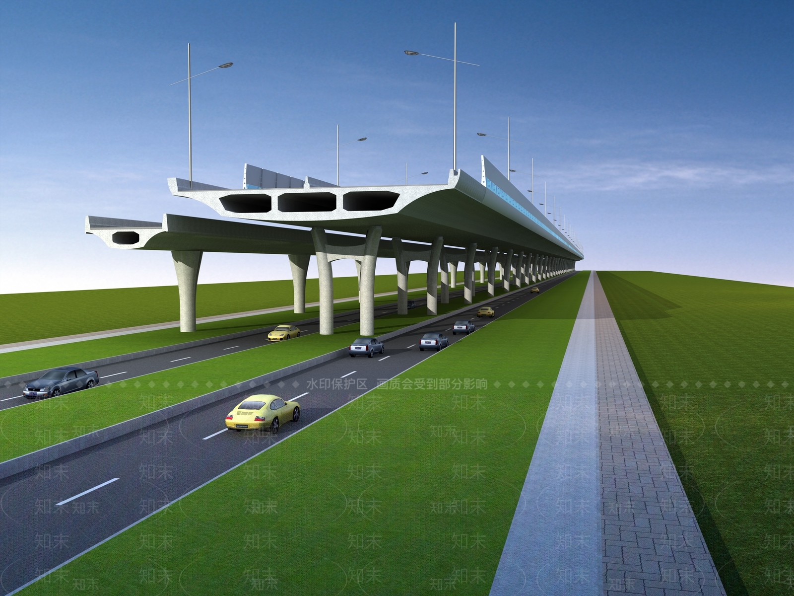 现代高架3D模型下载【ID:1109106002】