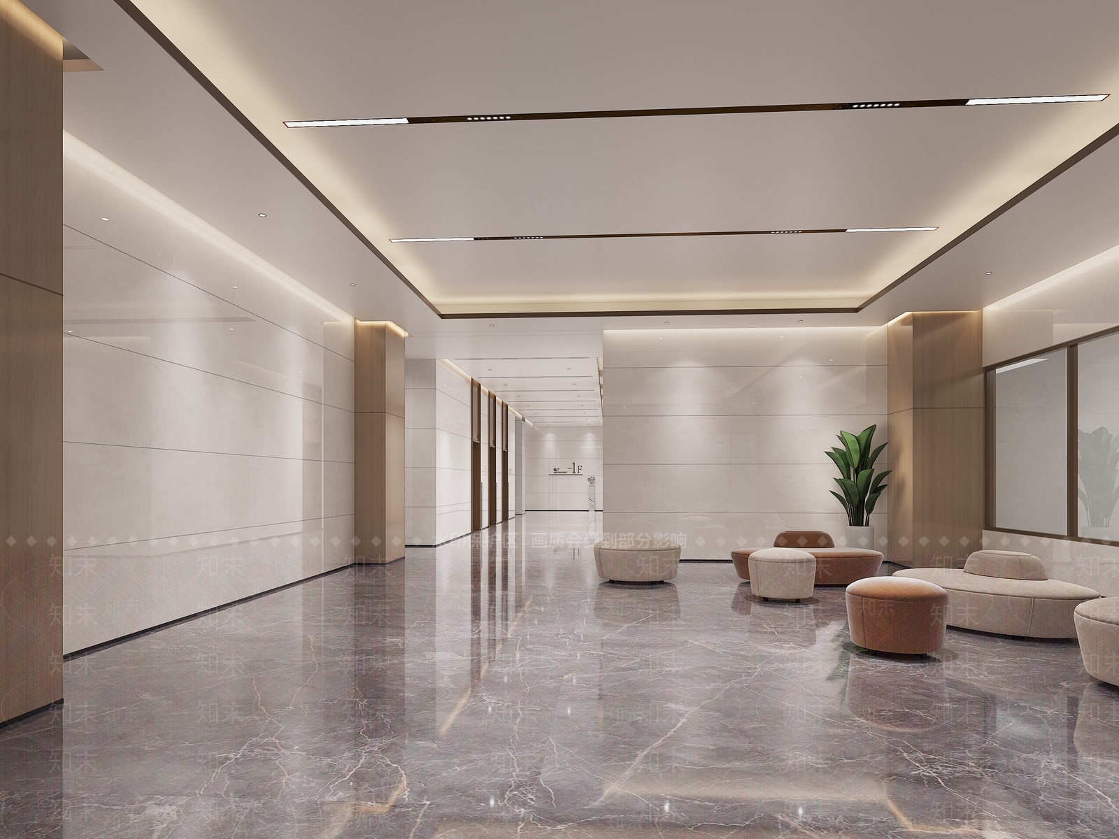 现代地下门厅3D模型下载【ID:1109109992】