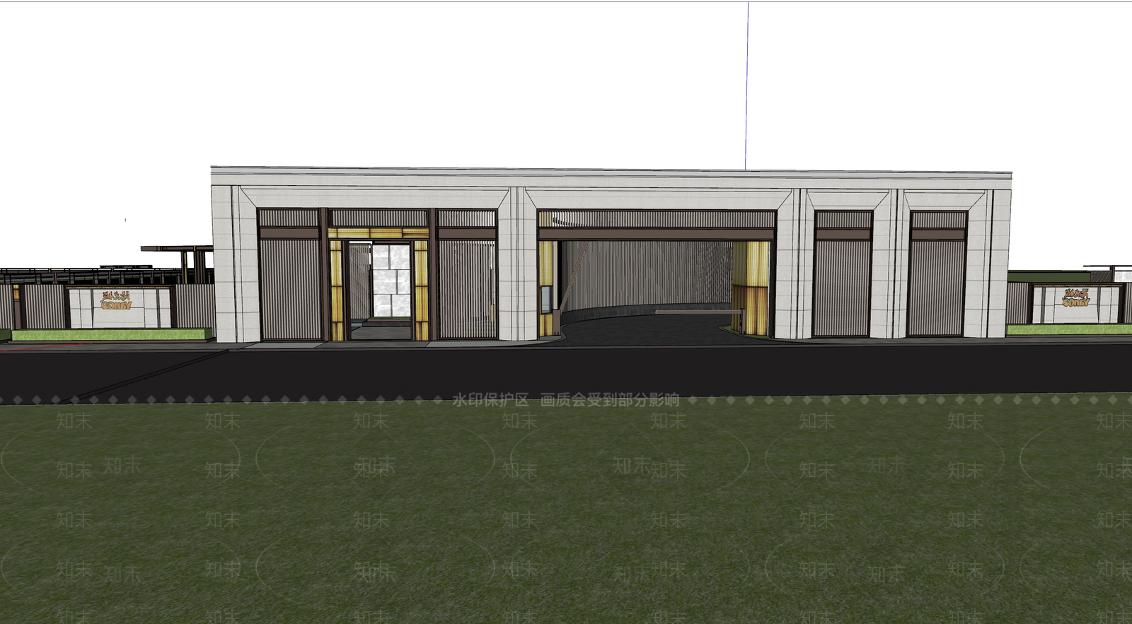 古典小区大门SU模型下载【ID:1109121040】