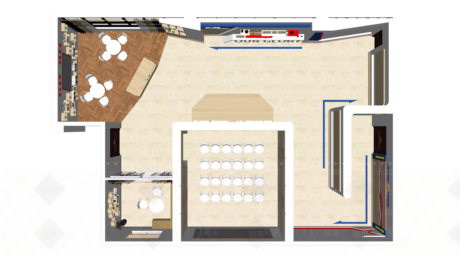 现代党建展厅SU模型下载【ID:1109126332】