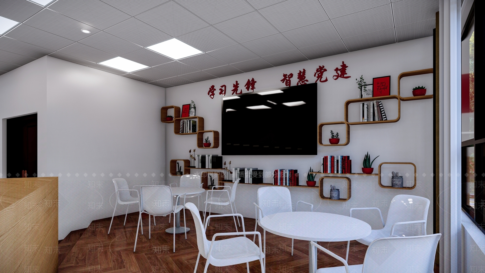现代党建展厅SU模型下载【ID:1109126332】