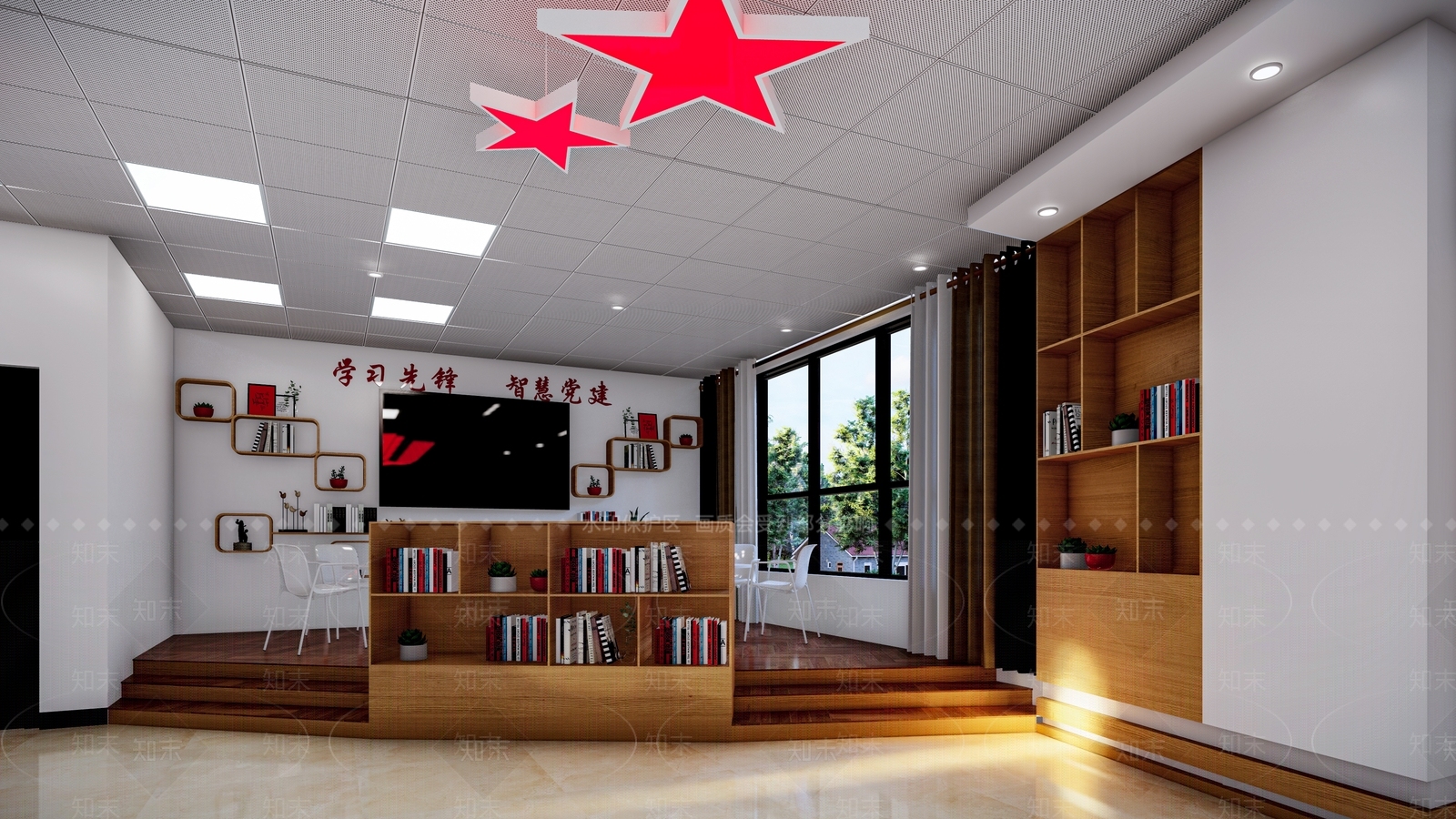 现代党建展厅SU模型下载【ID:1109126332】