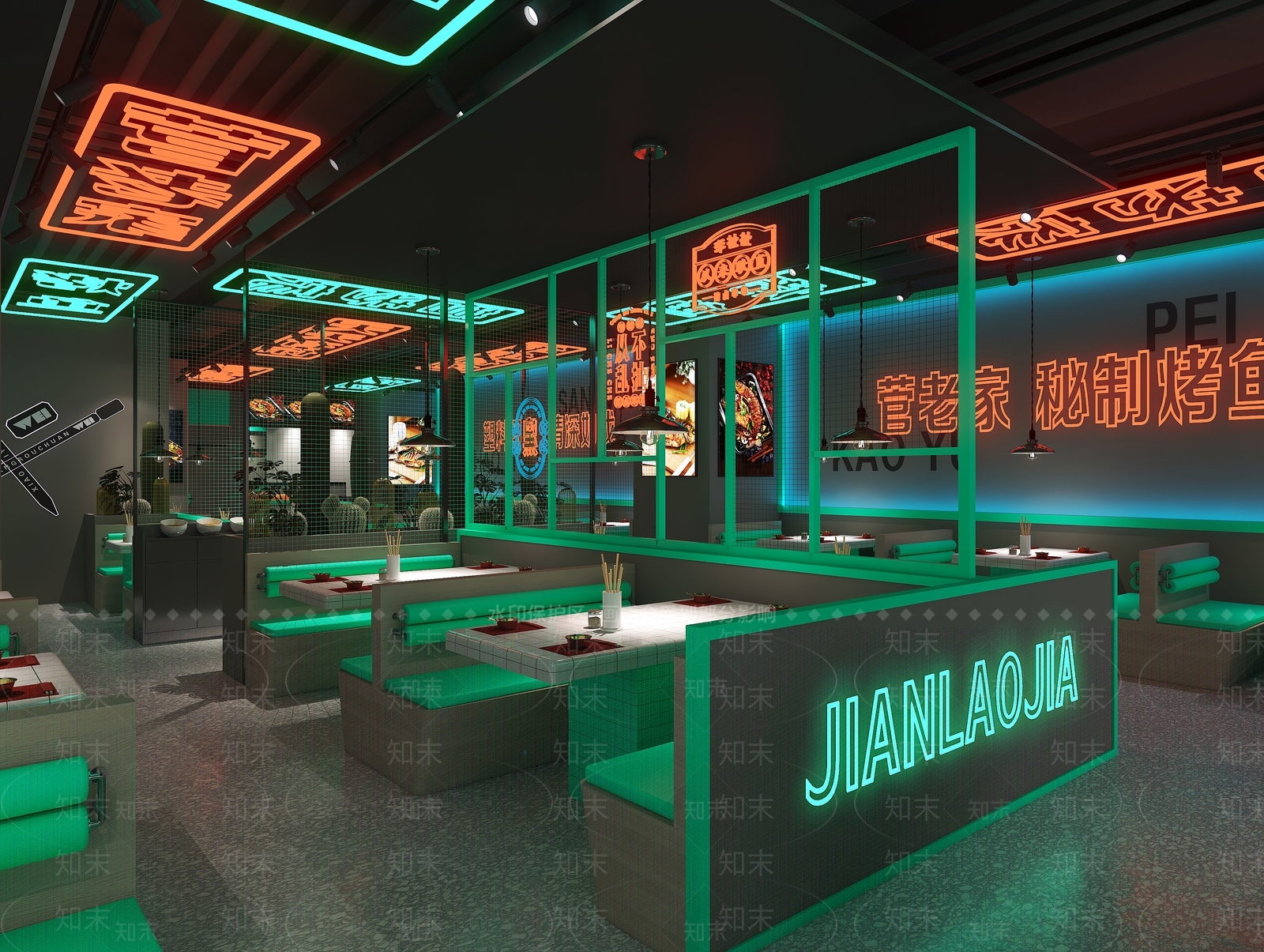 工业风烧烤店3D模型下载【ID:1109126788】