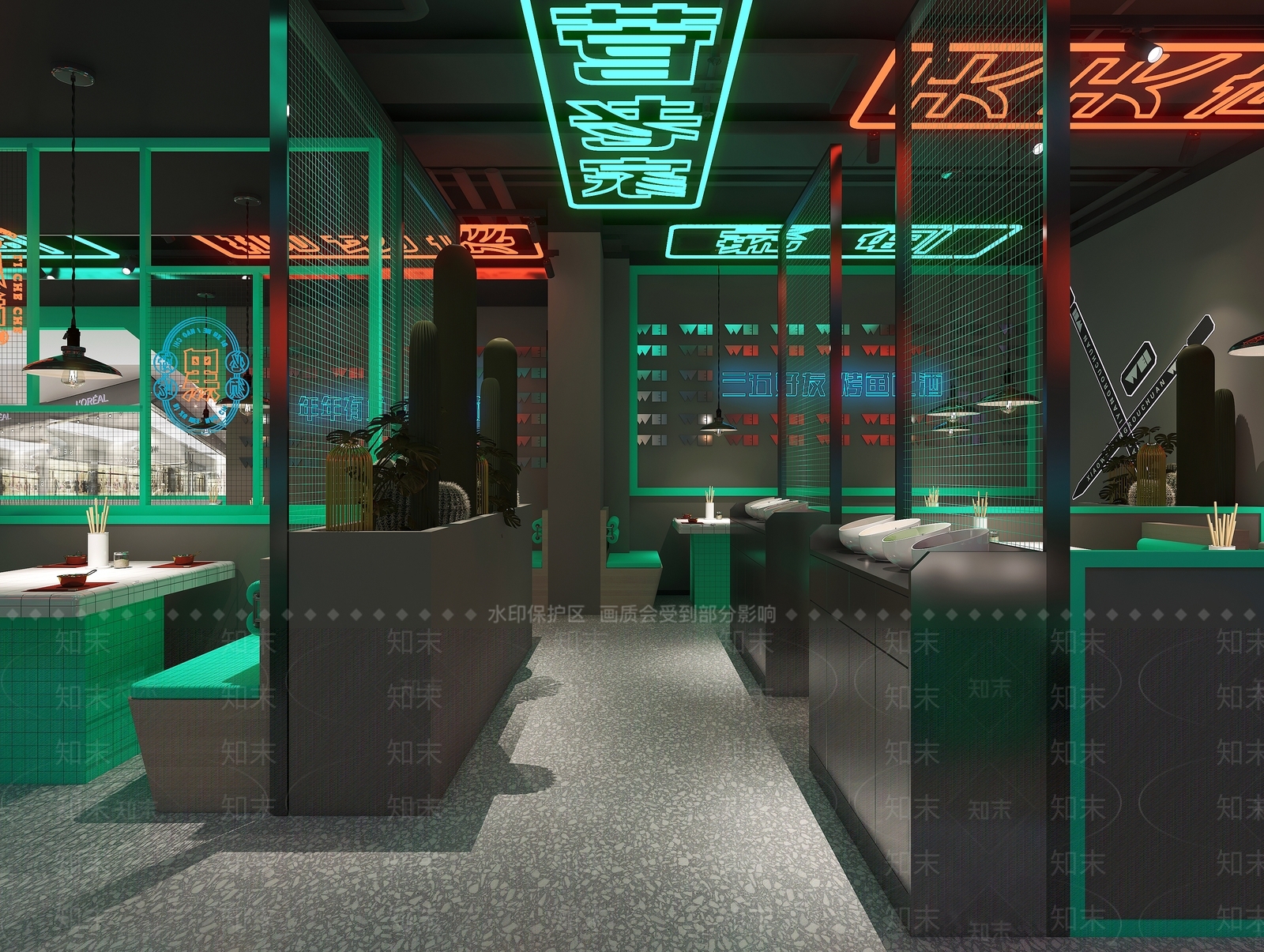 工业风烧烤店3D模型下载【ID:1109126788】